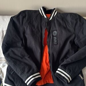 Black and Orange Bomber Jacket